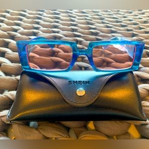 Never worn blue chrome fashion sunglasses